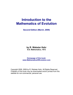 The Mathematics of Evolution  - Introduction to the Mathematics