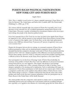 Puerto Rican Political Participation: New York and Puerto Rico
