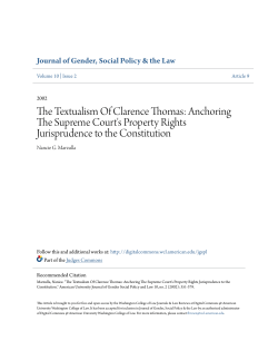The Textualism Of Clarence Thomas: Anchoring The Supreme