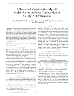 Influence of Variation (Ca-Mg)/Al Molar Ratios on Phase