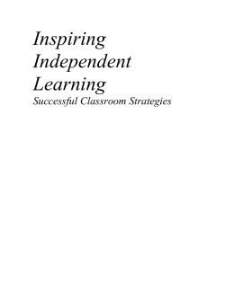 Inspiring Independent Learning - Indiana University of Pennsylvania
