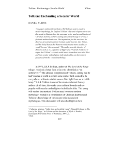 Tolkien: Enchanting a Secular World