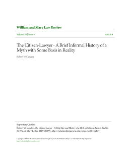 The Citizen-Lawyer - A Brief Informal History of a Myth with Some