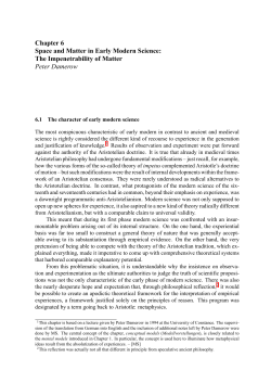 Chapter 6 Space and Matter in Early Modern Science