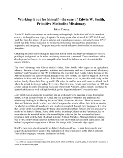 the case of Edwin W. Smith, Primitive Methodist