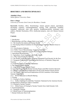 Bioethics and Biotechnology