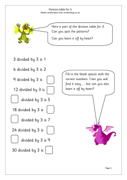 3 divided by 3 is 1 6 divided by 3 is 2 9 divided by 3 is