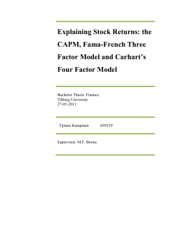 Explaining Stock Returns: the CAPM, Fama