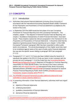 IPSASB Conceptual Framework Conceptual Framework for