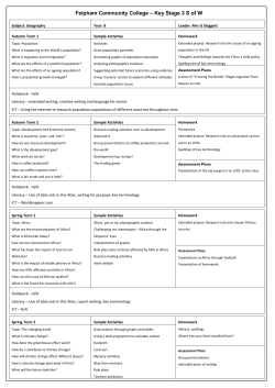 Scheme of Work &ndash; Year 8