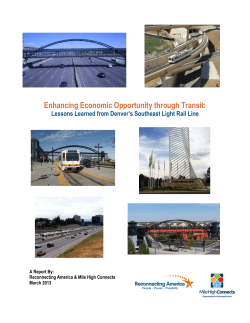 Enhancing Economic Opportunity through Transit: