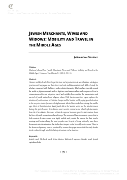 jewish merchants, wives and widows: mobility and travel