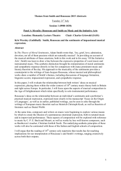 Themes from Smith and Rousseau 2015 Abstracts Tuesday 21 July