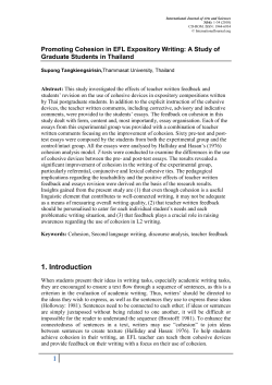 Promoting Cohesion in EFL Expository Writing: A