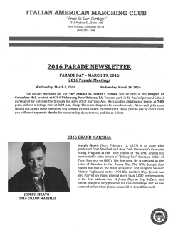 2016 parade newsletter - Italian American St. Joseph Society