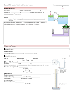 Physics 05-03 Pascal`s Principle and Measuring Pressure