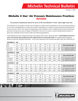 MICHELIN X One Air Pressure Maintanance Practices
