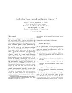 Controlling Spam through Lightweight Currency - CSE