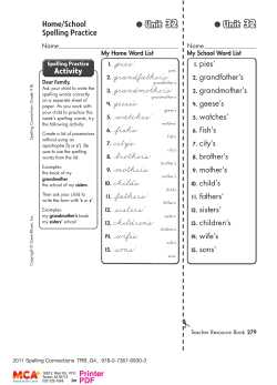 Home/School Spelling Practice 1. pies` 2. grandfather`s 3
