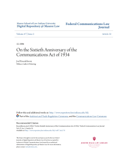 On the Sixtieth Anniversary of the Communications Act of 1934