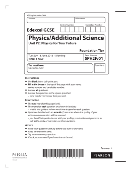 Physics Foundation Additional