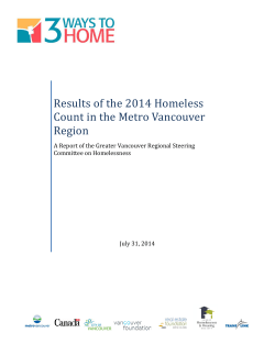 2014 Homeless Count in the Metro Vancouver Region