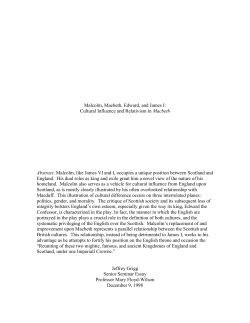 Malcolm, Macbeth, Edward, and James I: Cultural