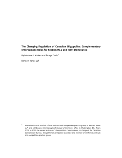 The Changing Regulation of Canadian Oligopolies