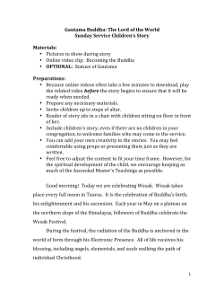 Gautama Buddha: The Lord of the World Sunday Service Children`s