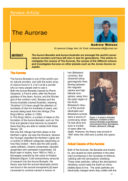 The Aurorae - Young Scientists Journal