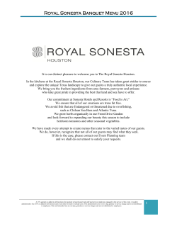 Royal Sonesta Banquet Menu 2016