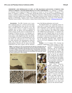 CHEMISTRY AND MINERALOGY IN SITU AT THE BAGNOLD