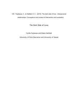 The dark side of love. Interpersonal relationships