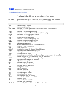 Healthcare-Related Terms, Abbreviations and Acronyms