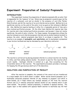 Formation of Isobutyl Propionate