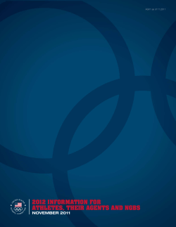 2012 information for athletes, their agents and ngbs