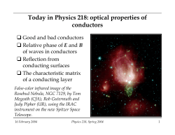 Today in Physics 218: optical properties of conductors