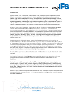Seclusion and Restraint Guidelines