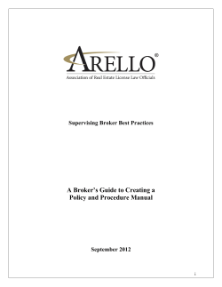 A Broker`s Guide to Creating a Policy and Procedure Manual