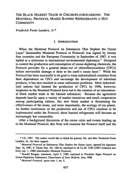 The Black Market Trade in Chlorofluorocarbons: The Montreal