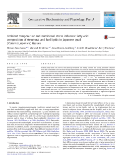 Ambient temperature and nutritional stress influence fatty acid