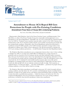Amendment to House ACA Repeal Bill Guts Protections for People