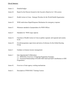 List of Annexes - World Health Organization