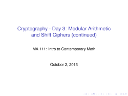 Cryptography - Day 3: Modular Arithmetic and Shift Ciphers