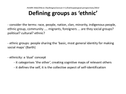 Ethnic Challenges Definitions of Ethnicity