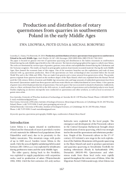 Production and distribution of rotary quernstones from quarries in