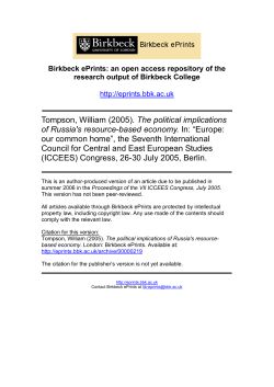 The political implications of Russia`s resource