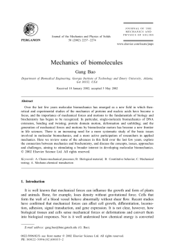 Mechanics of biomolecules