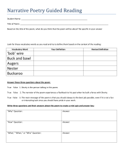 Narrative Poetry Guided Reading
