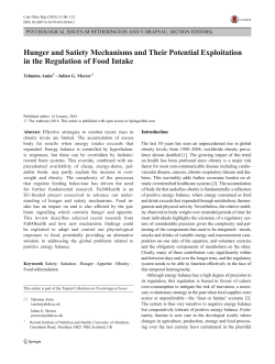Hunger and Satiety Mechanisms and Their Potential Exploitation in